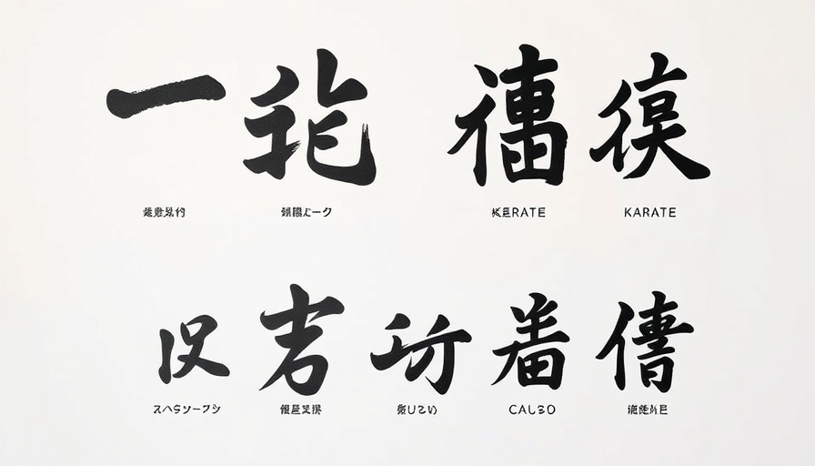 Japanese kanji depicting karate for Shorin vs Shorei.