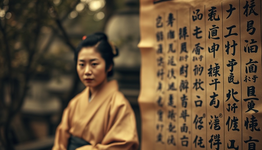 Historical Japanese photograph with ancient scripts, cultural heritage.