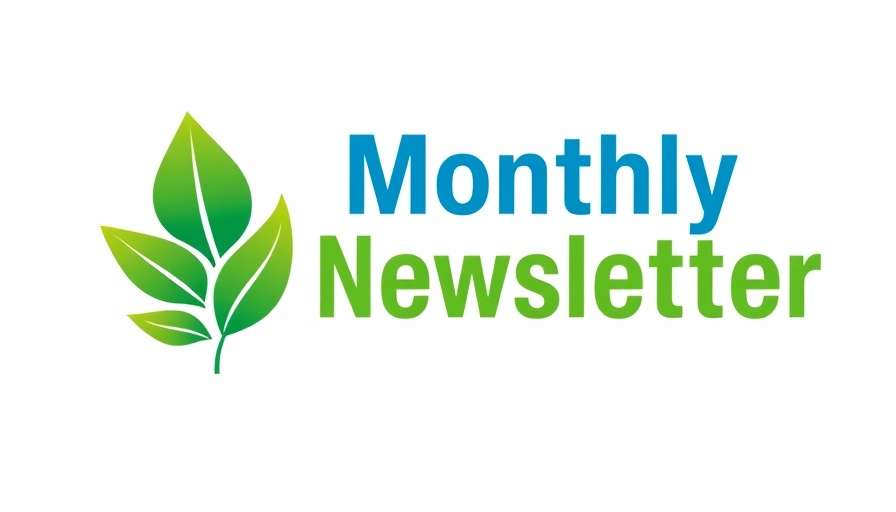 Logo for a Monthly Newsletter with green leaf design.