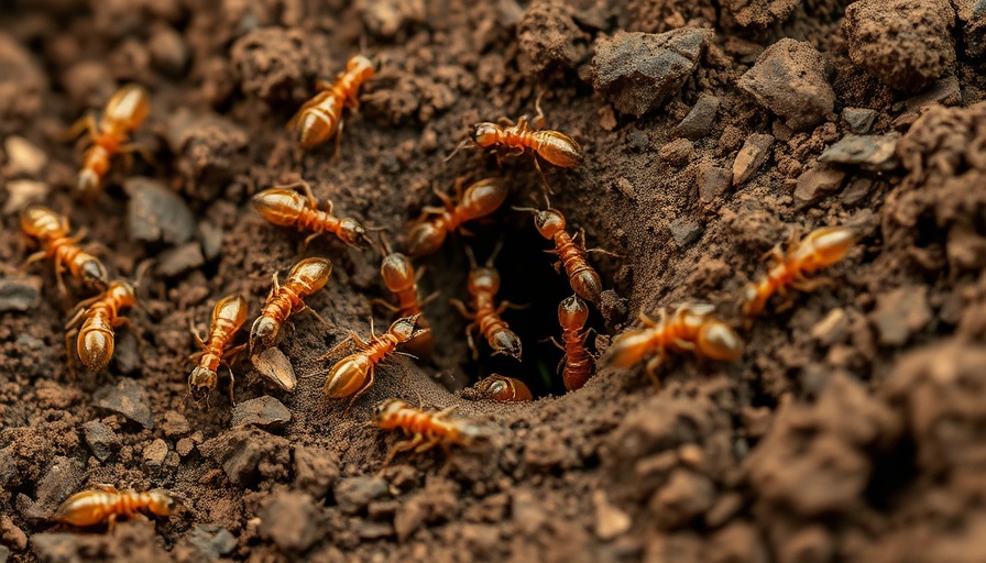 Close-up image of termites in soil for termite inspection cost