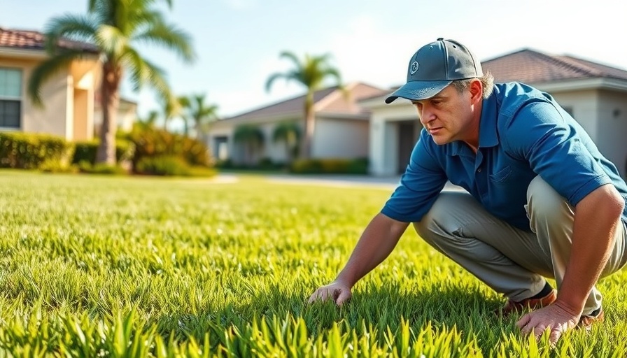 Person checking Scotts Viridian St Augustine Grass on sunny lawn