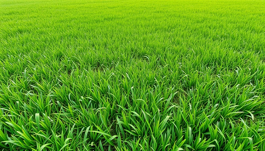 Thick St Augustine grass with Bermuda grass patches under sunlight.