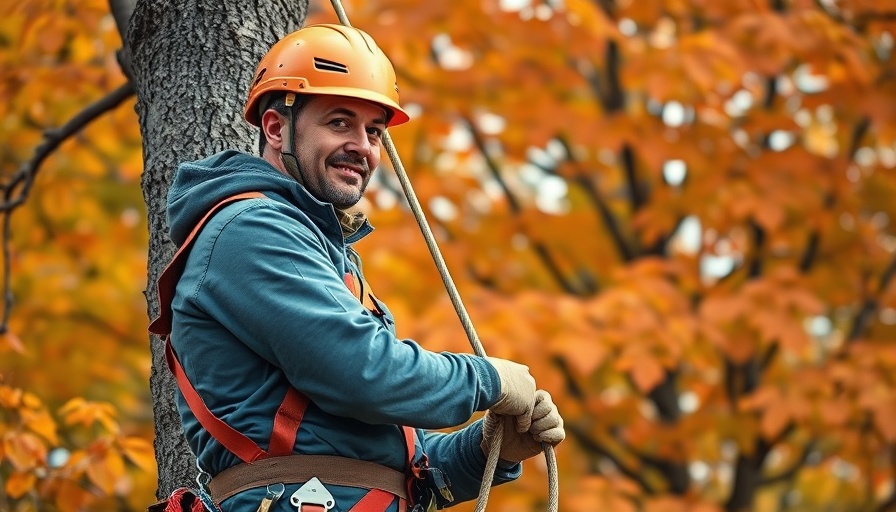 Tree care professional working at Tree Care Arena at Equip Expo.