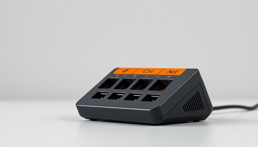ECHO 6-Port Field Charger sleek modern design on gray backdrop.