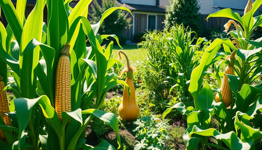 Three Sisters garden benefits for homeowners with corn, beans, squash.