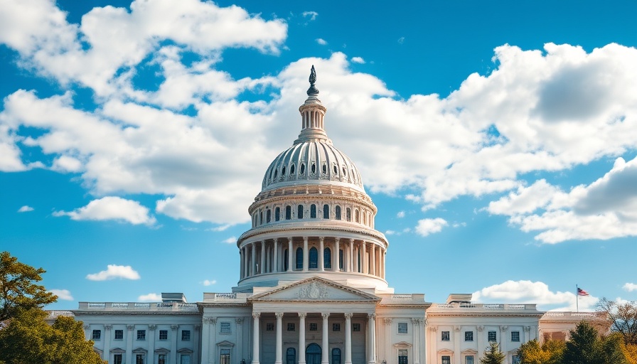 Capitol building under blue sky, symbolizing policy.