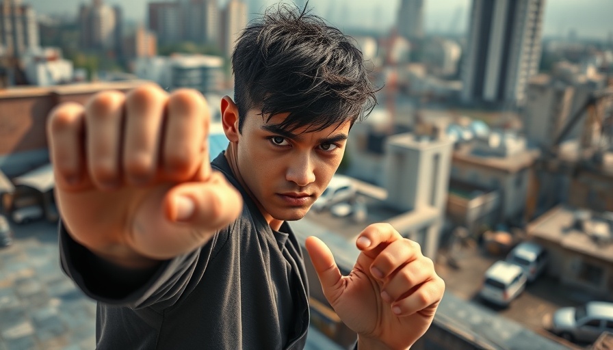 Karate Kid: Legends runtime scene with young martial artist and mentor on rooftop.
