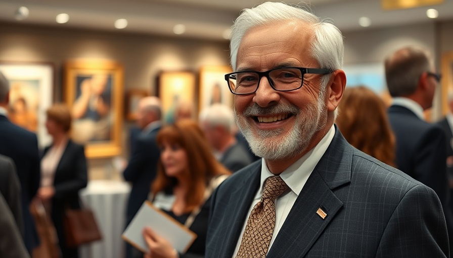 Confident older man at an indoor event, related to Medicare and Medicaid management.