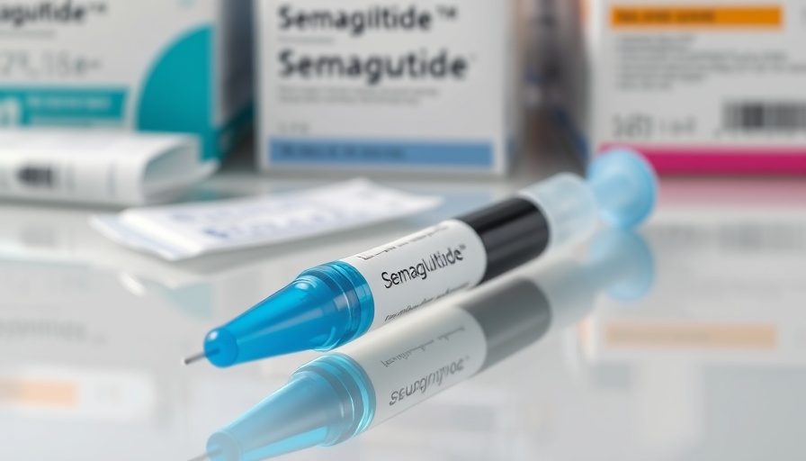 Semaglutide injection pen with packaging, bright lighting