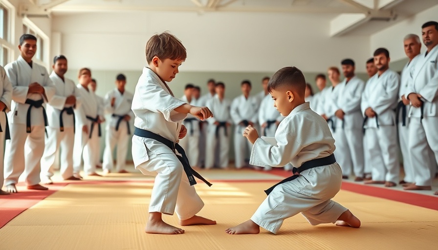 Youth practicing karate in class, focused and energetic, Toms River.