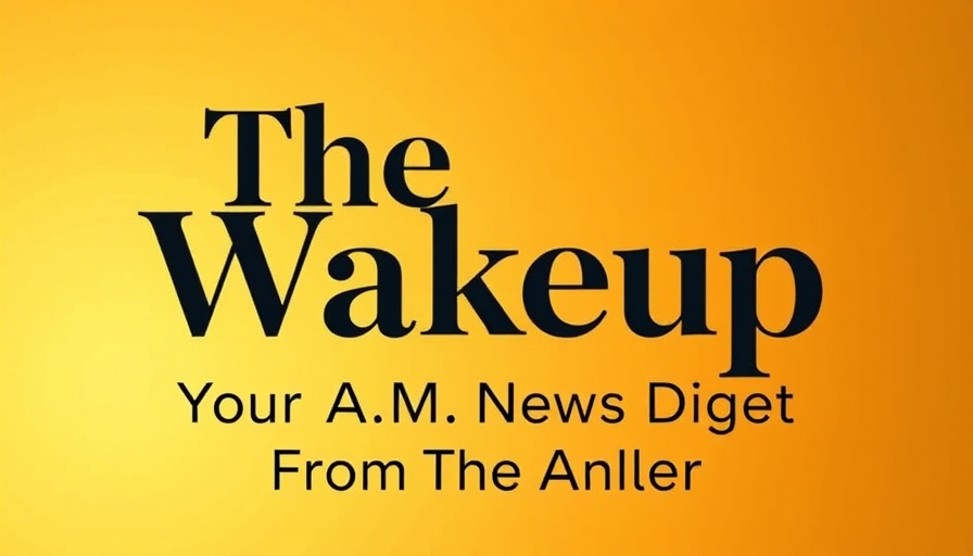Banner for news digest with bold text and gradient background.