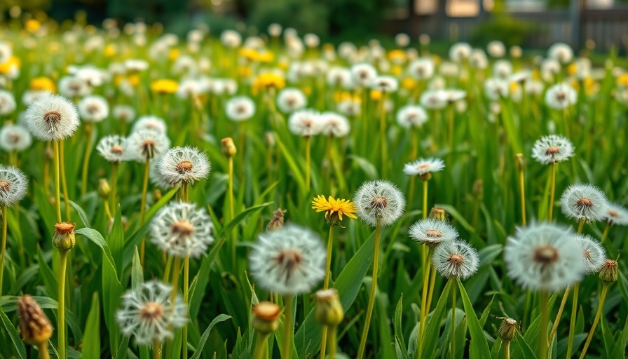 Lush field of dandelions, ideal for lawn care services Shelby MI.