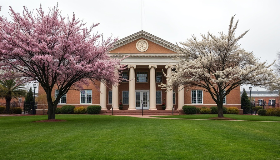 Courthouse with manicured lawn, Shelby MI lawn care services.
