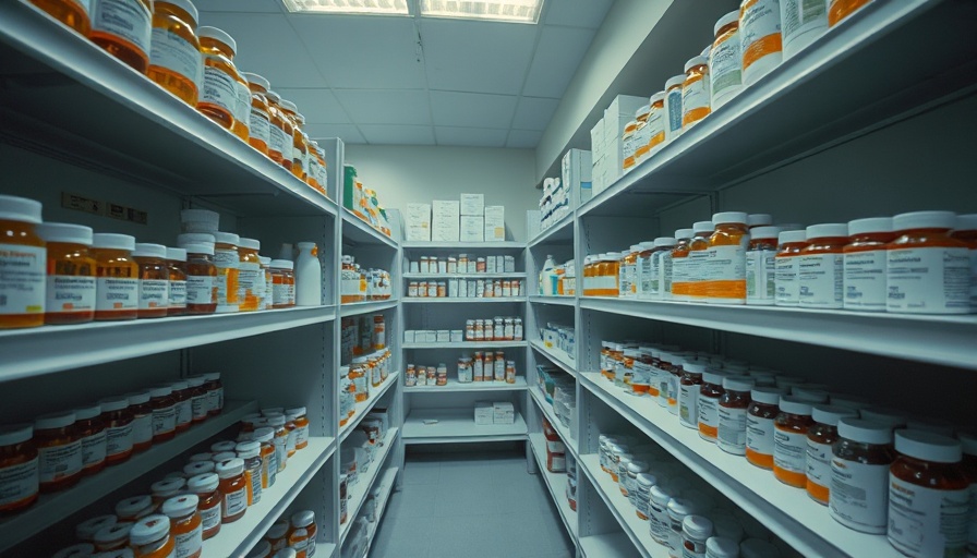 Medication bottles in a pharmacy related to health insurance prior authorization.