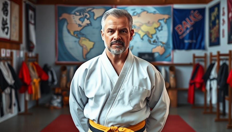Martial arts education Gurnee instructor standing confidently in academy.