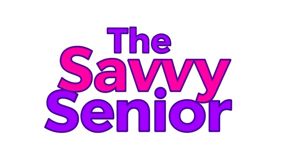 Logo for 'The Savvy Senior', bold purple and pink text