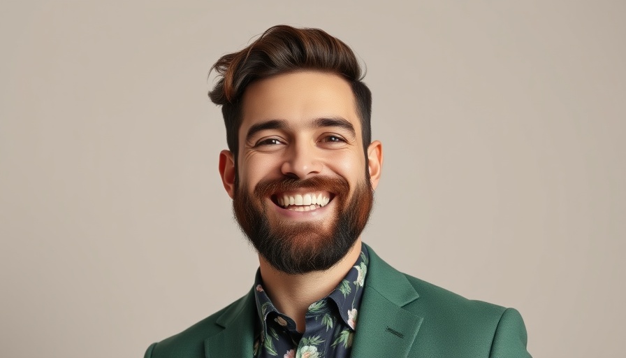 Smiling man in green suit, Shelby MI