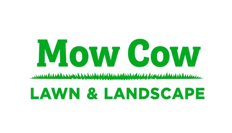 Mow Cow Lawn & Landscape logo, party-ready lawn care