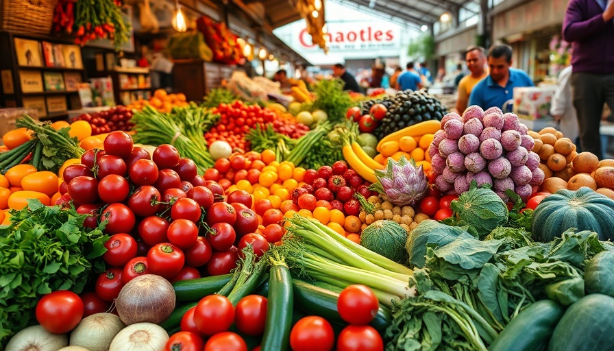 Fresh produce display at farmers market highlighting benefits for seniors.