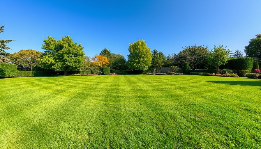 Lush green lawn in Shelby MI under blue sky, lawn care services