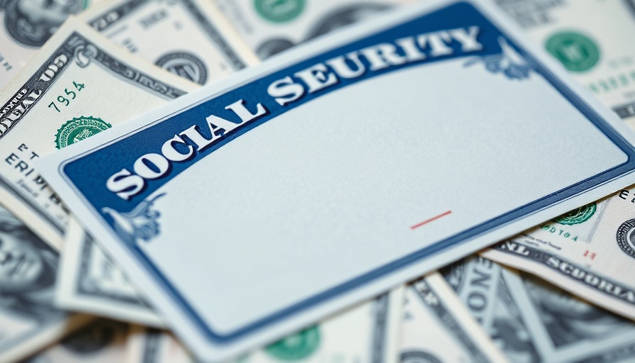 Social Security card with currency, depicting Social Security payments for senior couples.