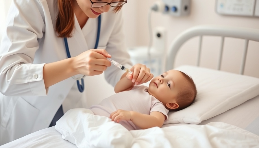Baby receiving vaccine, linked to mercury in vaccines and autism severity.