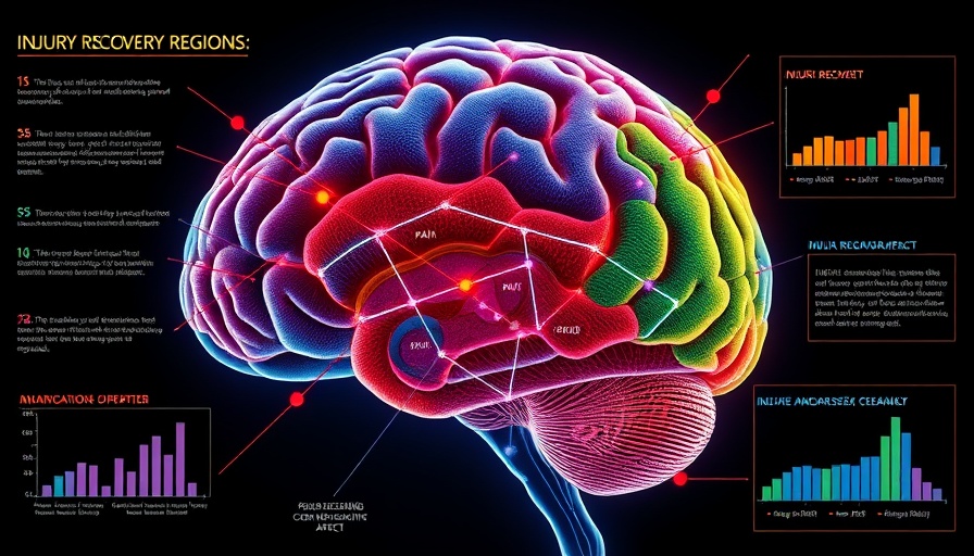 Diagram showing brain functions and injury recovery related to sports injury rehabilitation.