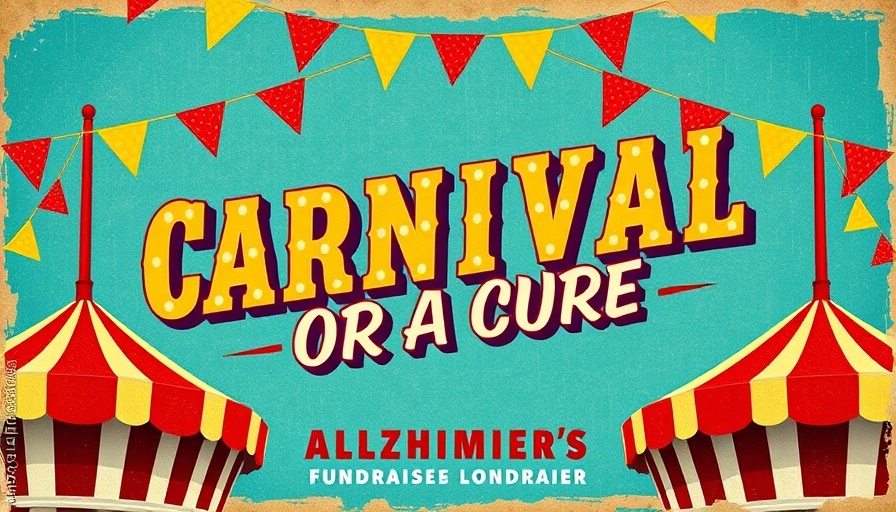 Carnival for a Cure Alzheimer’s fundraiser event poster with vibrant colors.