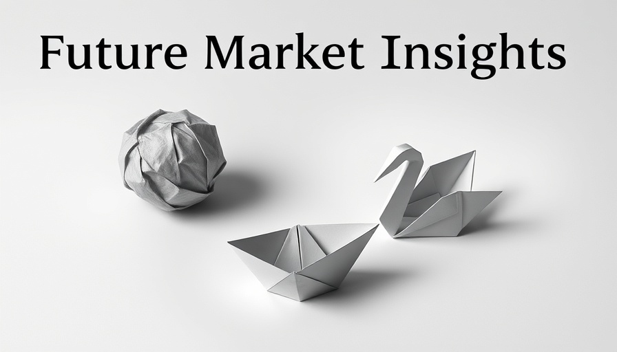 Origami figures with 'Future Market Insights' text for senior care product industry growth.