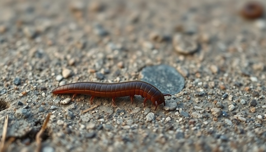 Close-up of an army worm on concrete during Oklahoma invasion