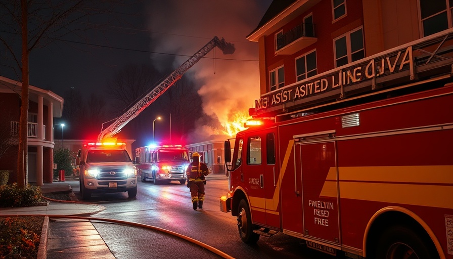 Firefighters ensuring safety in assisted living at night.