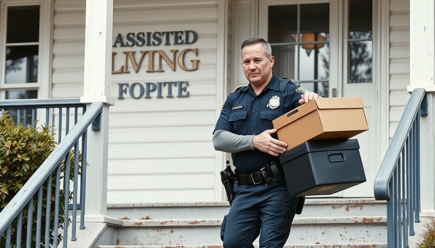 Massachusetts assisted living facility fire response with officer outside.