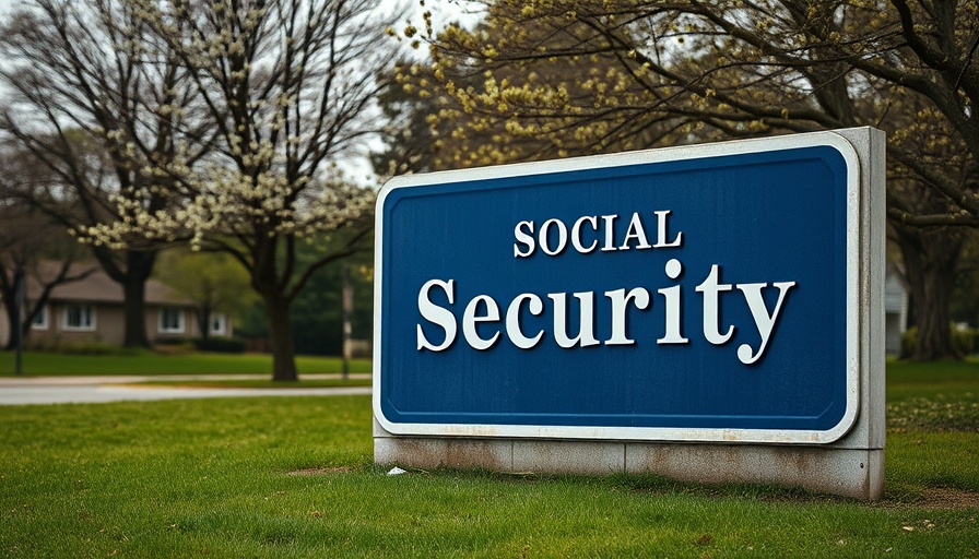 Social Security sign in Muskegon against green backdrop.