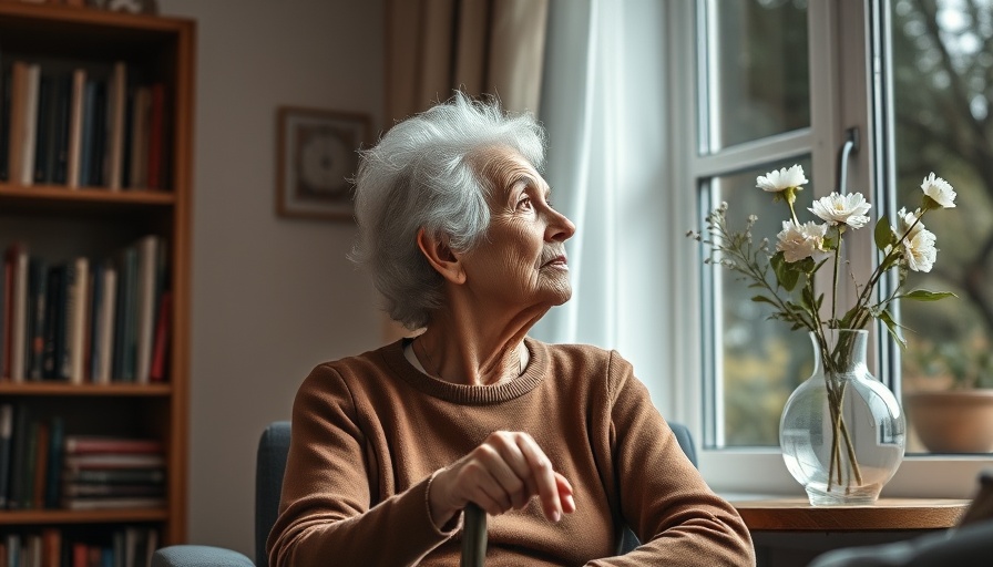 Generation X retirement planning: thoughtful elderly woman with a cane.