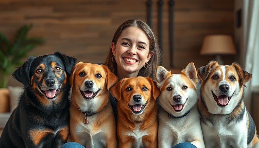 Longevity drugs for dogs display with woman and pets in Muskegon.