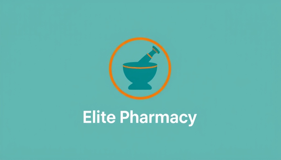 Elite Pharmacy logo with mortar and pestle, Medicare fraud case implications.