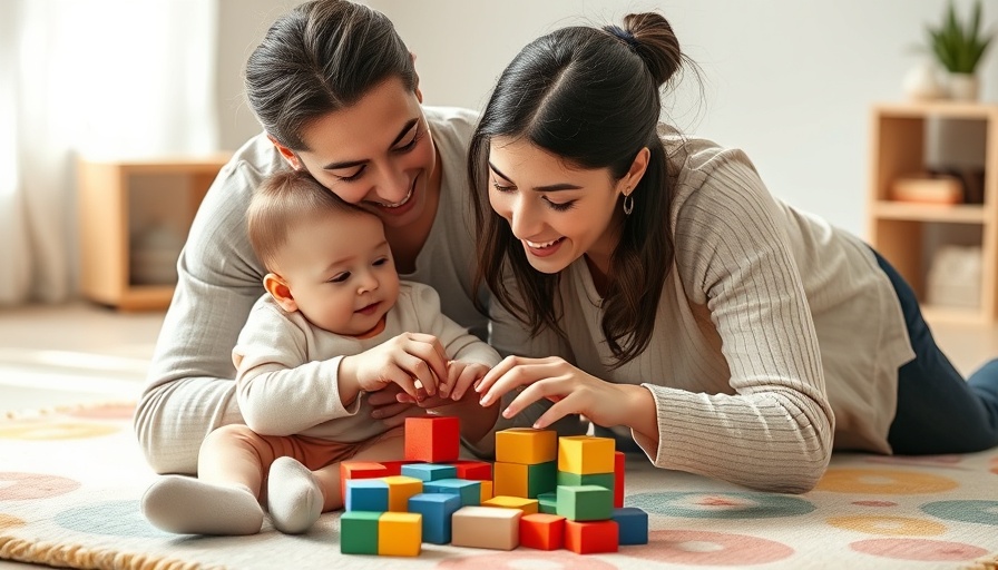 Parent and child playing with blocks, autism subtypes and genetic traits concept.