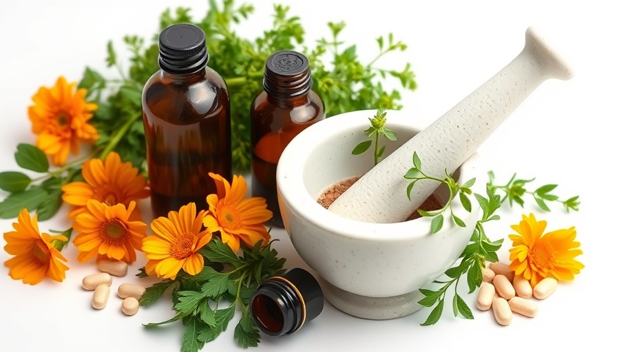 Alternative health care examples Muskegon: mortar, herbs, and bottles.