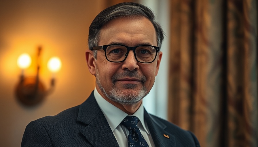 Formal portrait of a man in a suit with warm lighting