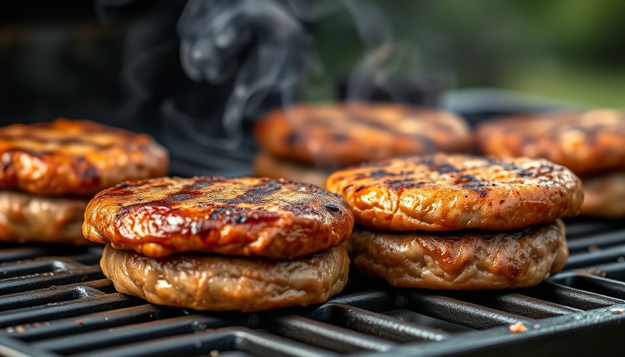 Grilling burgers at a fundraising block party for accessibility upgrades.