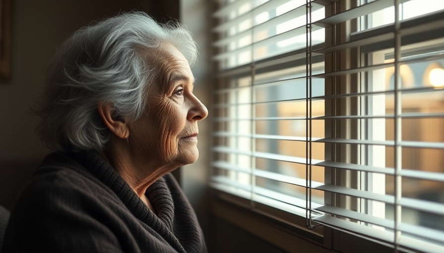 Contemplative elderly woman indoors, representing memory decline.