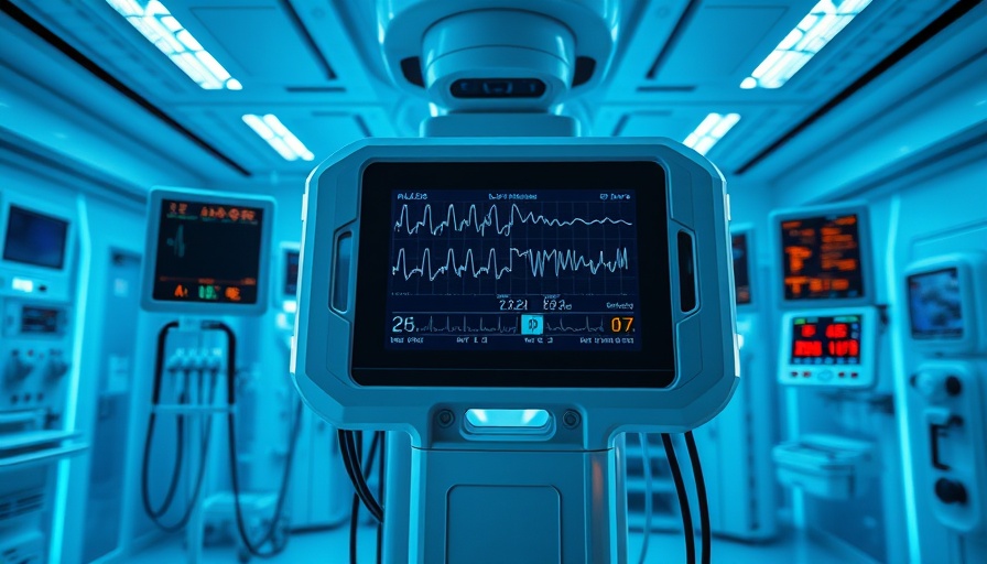 Advanced medical device in a high-tech hospital setting; focus on technology.