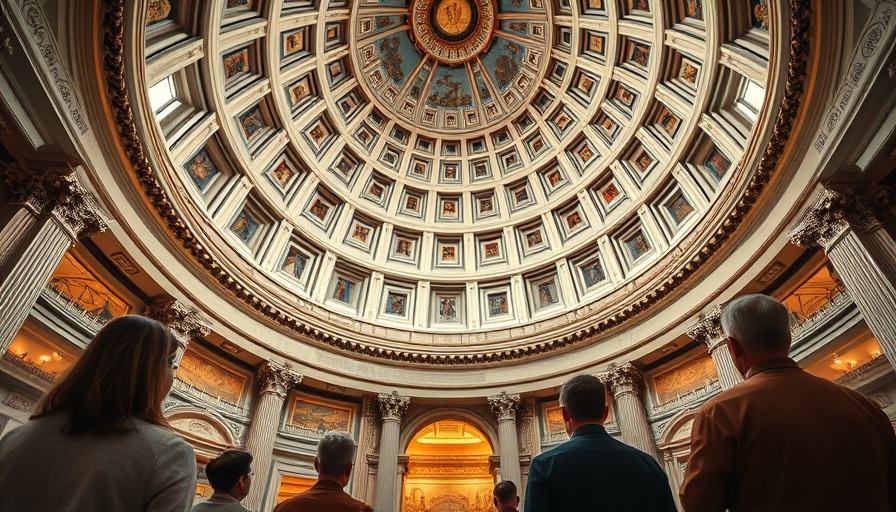 Majestic dome interior with observers, applying for Social Security in Muskegon context.