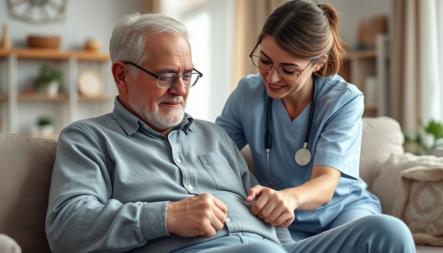Senior home care in Bethesda: elderly man assisted by caregiver.