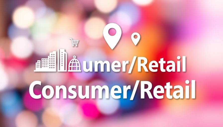 Colorful retail theme illustration with consumer icons.