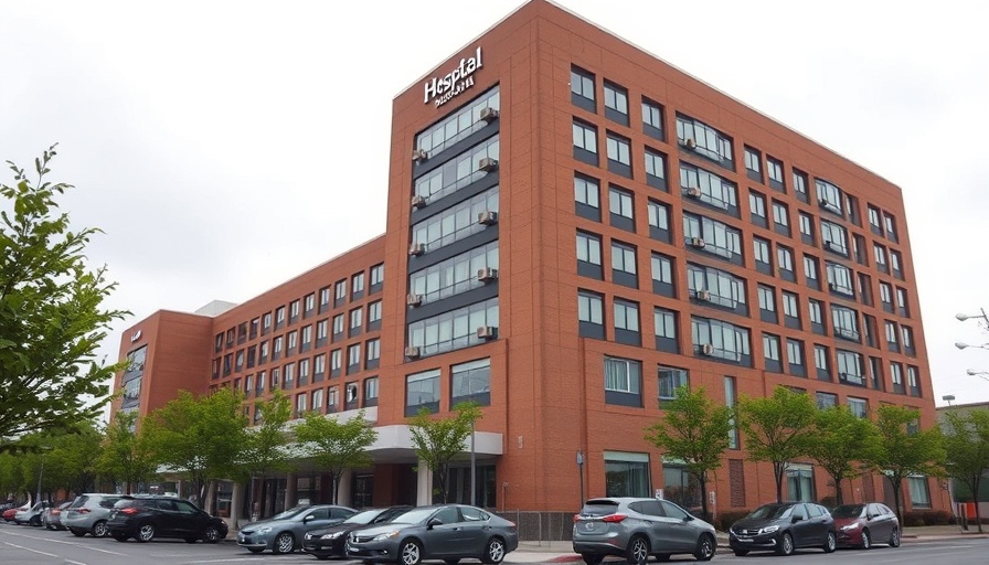 Weiss Memorial Hospital building, urban setting, overcast day.