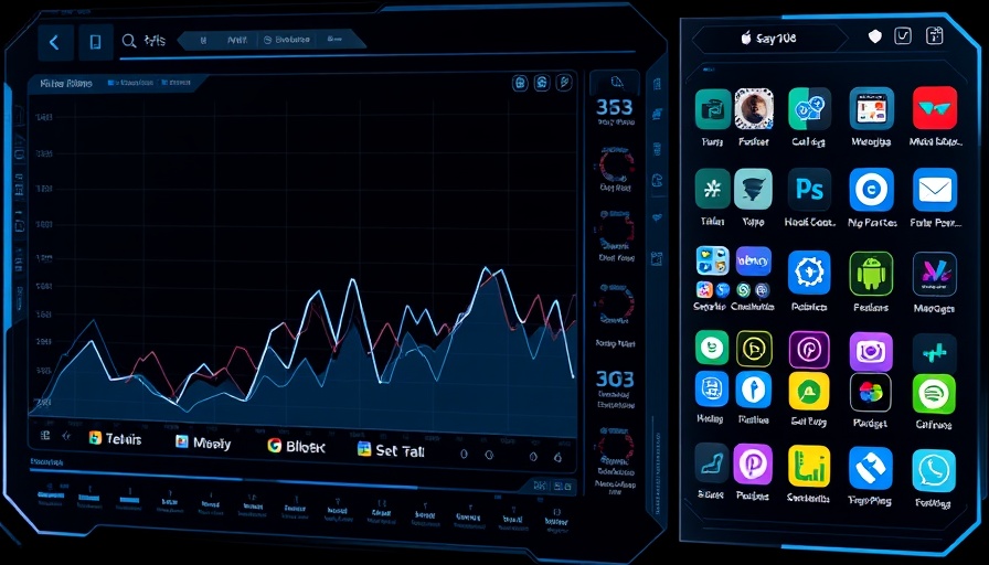 Digital interface with line graph and icons, alternative health care options Muskegon