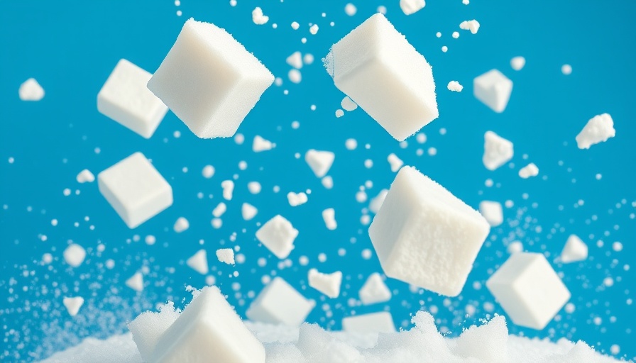 Floating sugar cubes illustrating allulose benefits for weight management.