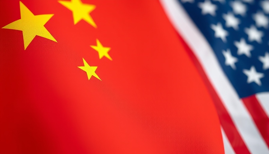 Chinese and American flags symbolizing global relations.