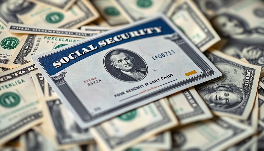 Social Security card and dollar bills illustrating financial issues.